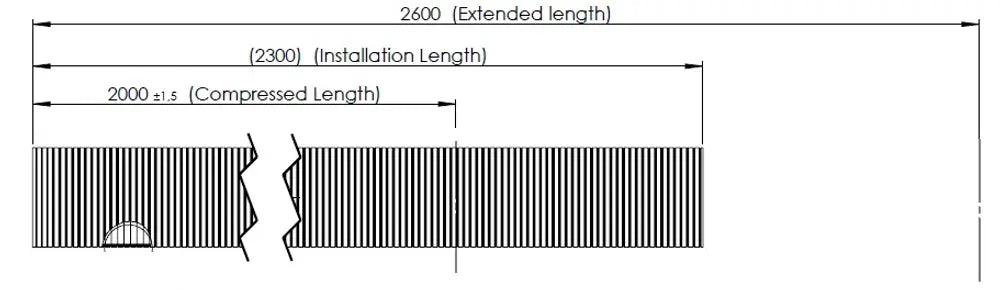 Tubo flessibile, D2S+, OD/ID=113.4/110 L=2000, SS - 95210