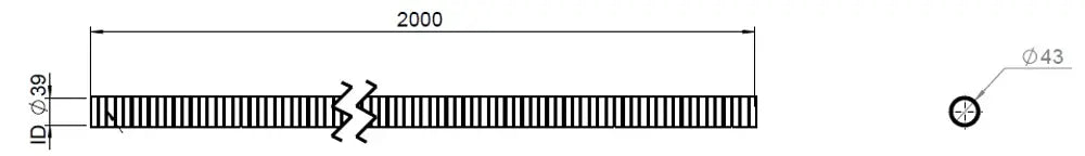 Tubo flessibile, D2S, OD/ID=43/39 L=2000, SS - 95238