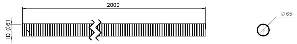 Tubo flessibile, D2S, OD/ID=65/61 L=2000, SS - 95260