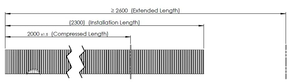 Tubo flessibile, D2S+, OD/ID=93.3/89.9 L=2000, SS - 95289