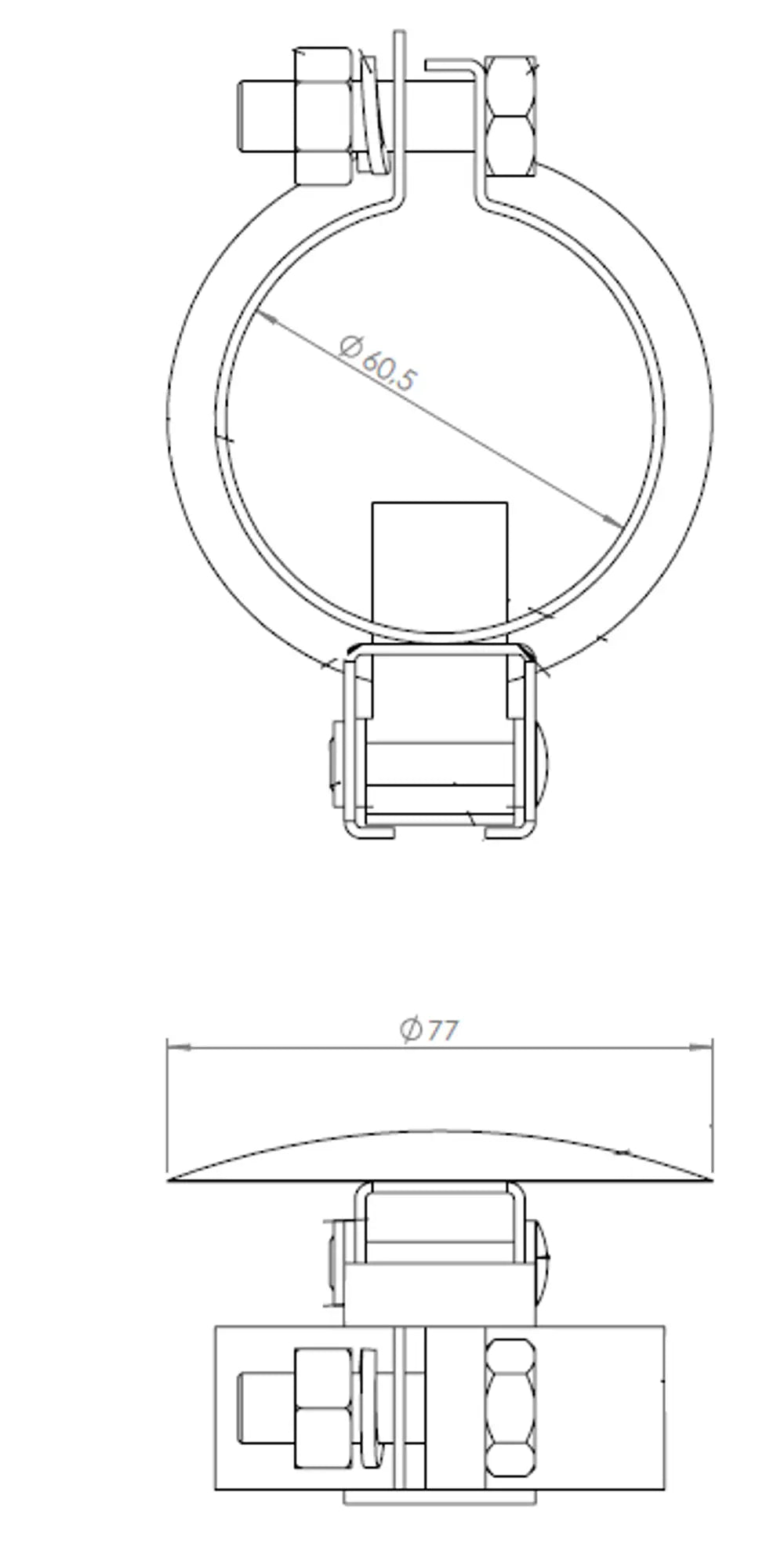 Parapioggia, Ø=60, ZINC - 98461