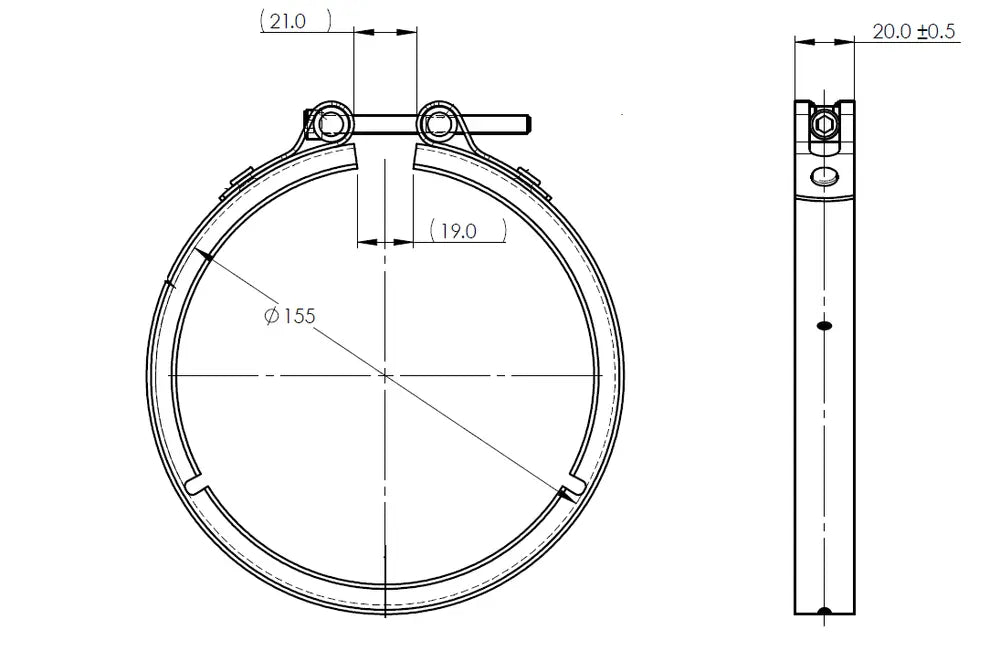 Fascetta a V Heavy Duty, Ø=127 / L=20, INOX - 99128