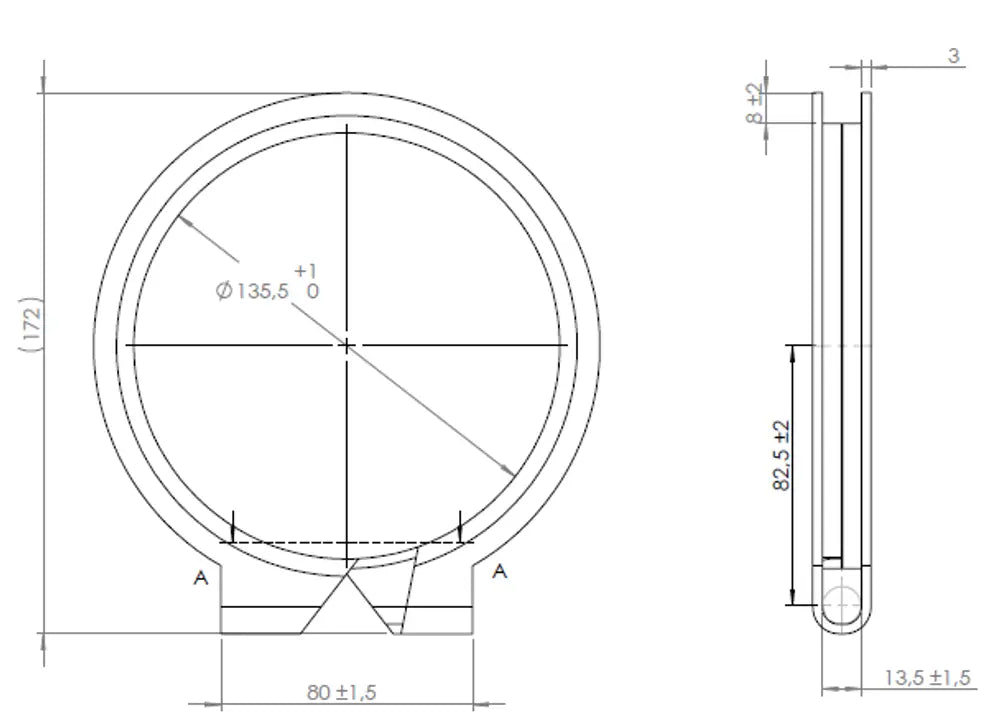 Fascetta per marca camion per Volvo, Ø=130-135 mm, ALU - 99135