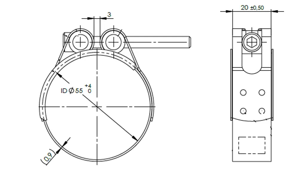 HoseFit Fascetta per Nissan, Ø=55-59 / L=20 mm, INOX - 99157