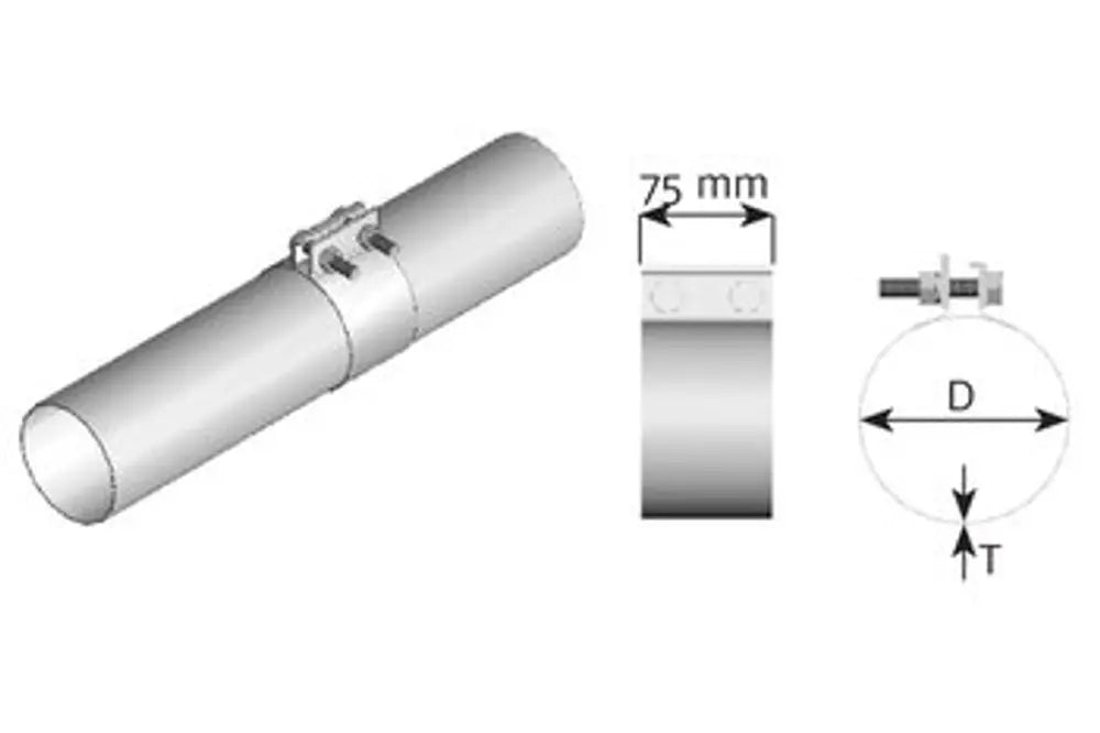 Fascetta piatta ButtFit, Ø=114.3 / L=75 mm, ALU - 99414
