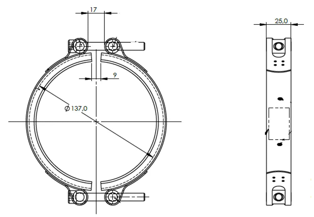 Fascetta a V, Double Bolt, Ø=114.3 / L=25 mm, INOX - 99687