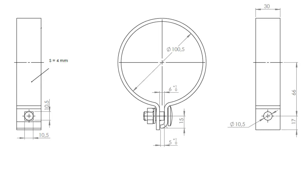 Fascetta DIN per Mercedes, Ø=100.5 / L=30 mm, ALU - 99700