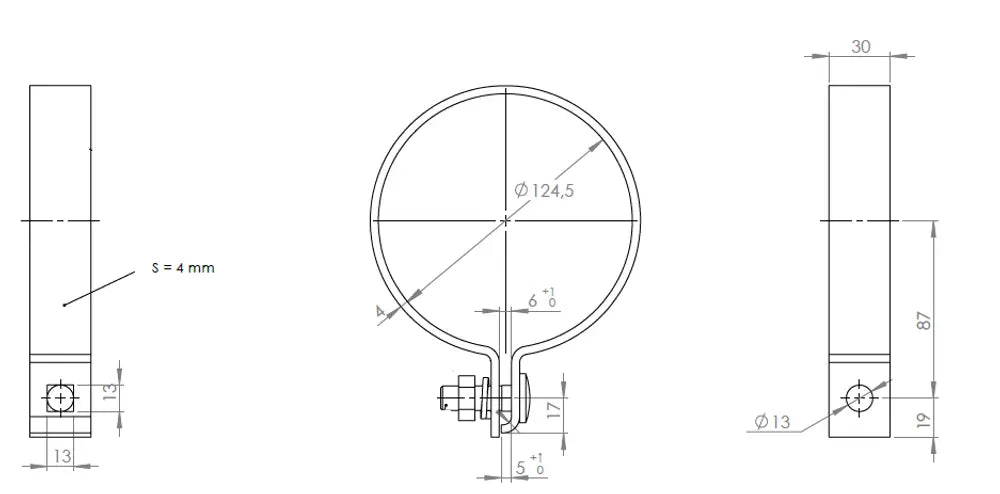 Fascetta DIN per Mercedes, Ø=124.5 / L=30 mm, ALU - 99724