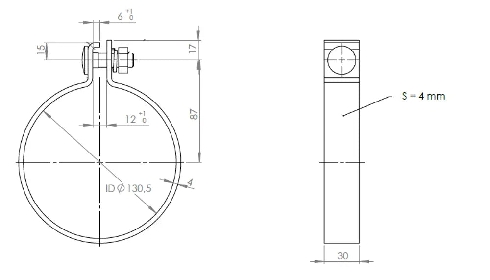 Fascetta DIN per Mercedes, Ø=130.5 / L=30 mm, ALU - 99730
