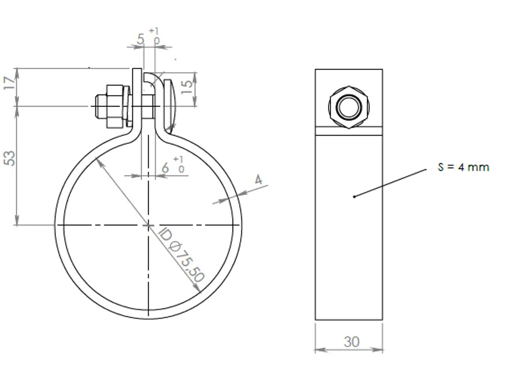 Fascetta DIN per Mercedes, Ø=75.5 / L=30 mm, ALU - 99775