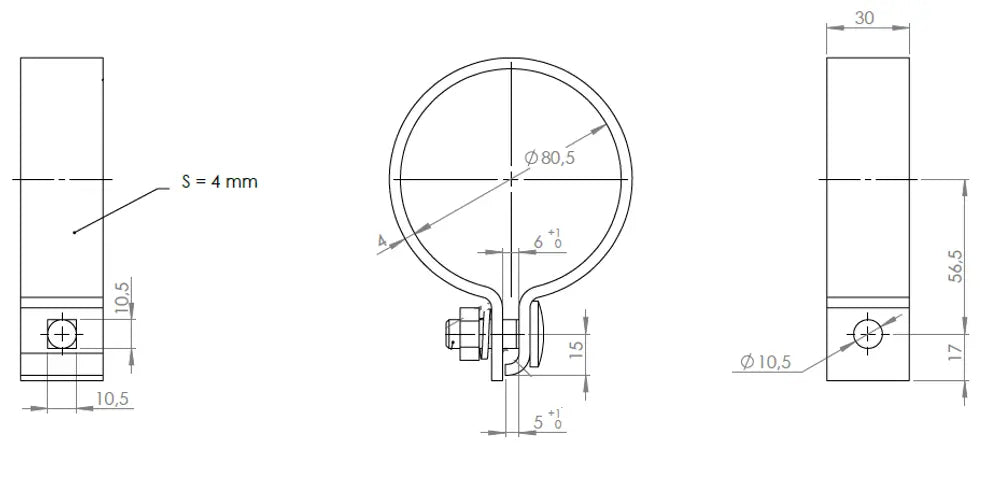 Fascetta DIN per Mercedes, Ø=80.5 / L=30 mm, ALU - 99780