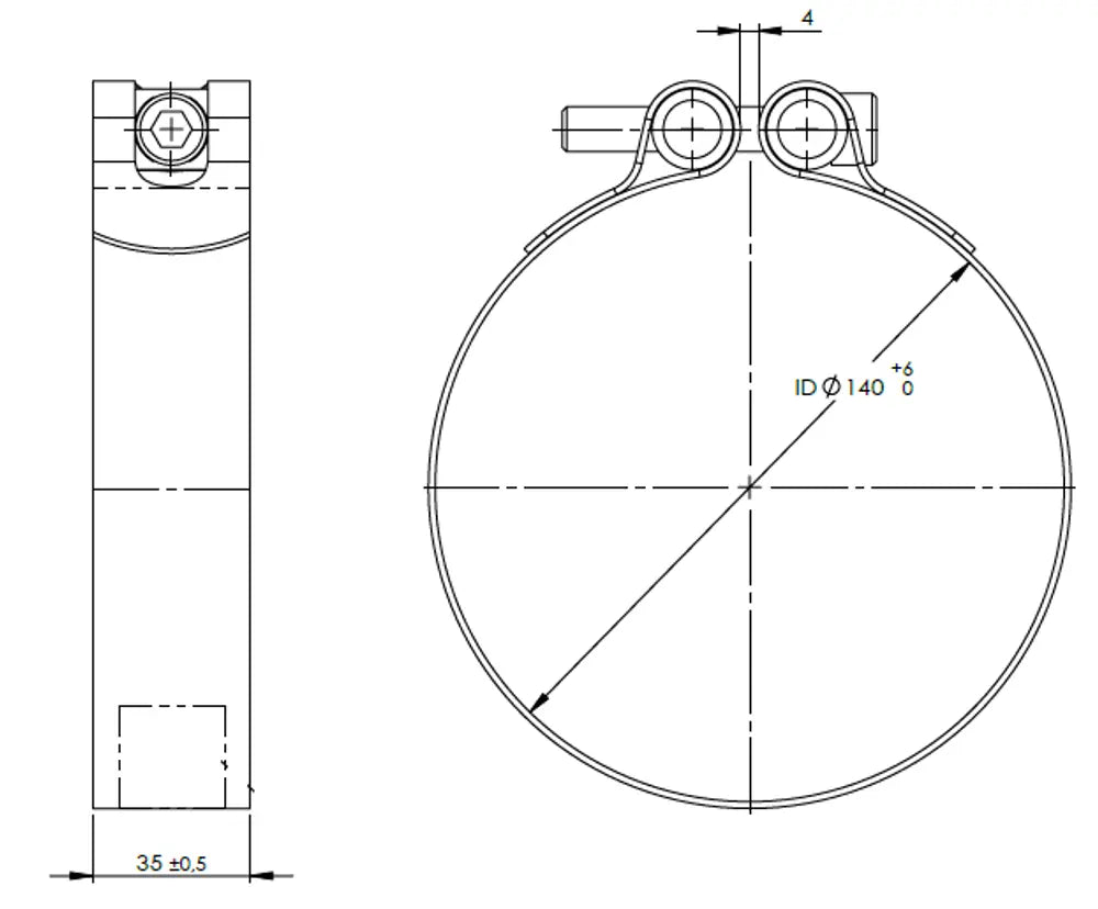 PipeFit Fascetta, Ø=139.7 / L=35 mm, INOX - 99812