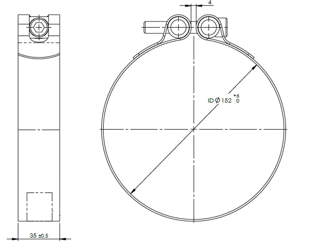 PipeFit Fascetta, Ø=152.4 / L=35 mm, INOX - 99813