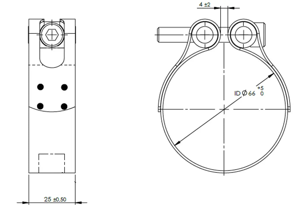 TightFit Fascetta, Ø=66-69 mm, INOX - 99867