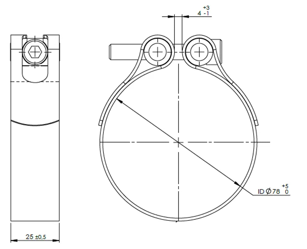 TightFit Fascetta per DAF, Ø=78-81 mm, ALU - 99877