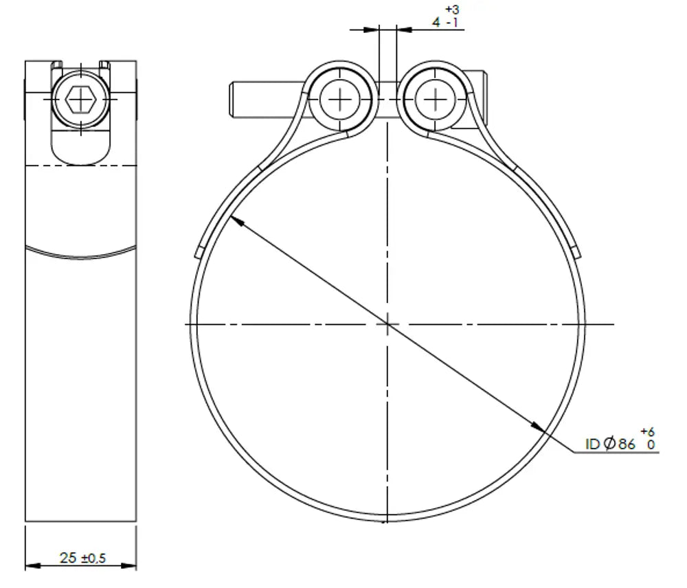 TightFit Fascetta, Ø=86-89 mm, ALU - 99885