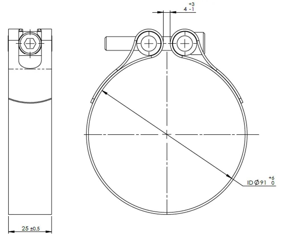 TightFit Fascetta, Ø=91-94 mm, INOX - 99893