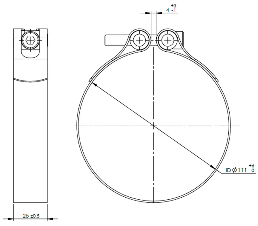 TightFit Fascetta, Ø=111-116 mm, INOX - 99911