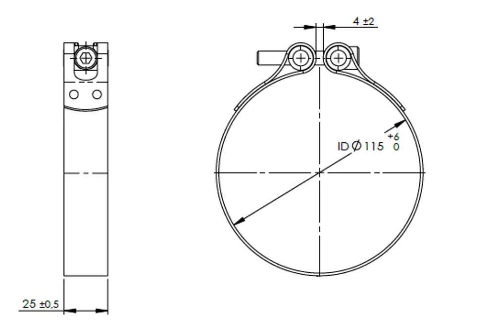 TightFit Fascetta per ERF, Ø=115-118 mm, ALU - 99915