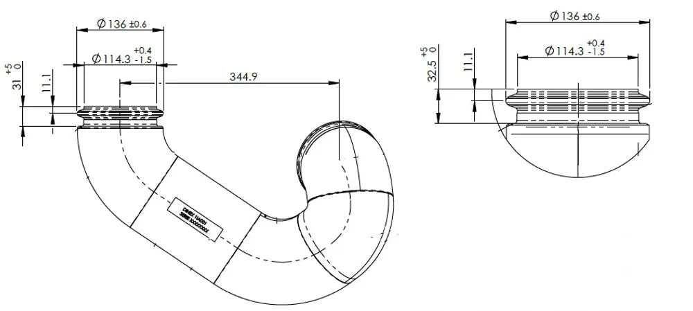 Tubo di scarico coibentato per VDL - 1IA001