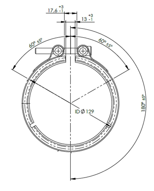 Fascetta a V Heavy Duty per DAF, Ø=114.3 / L=25 - 21896
