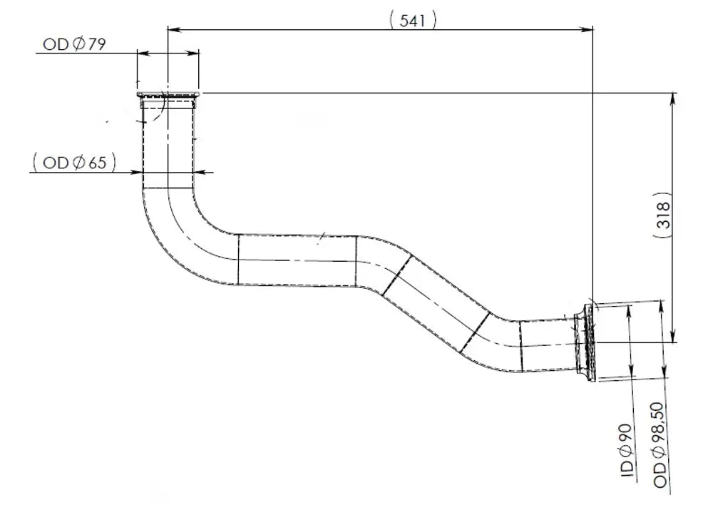 Tubo di scarico per DAF - 22116