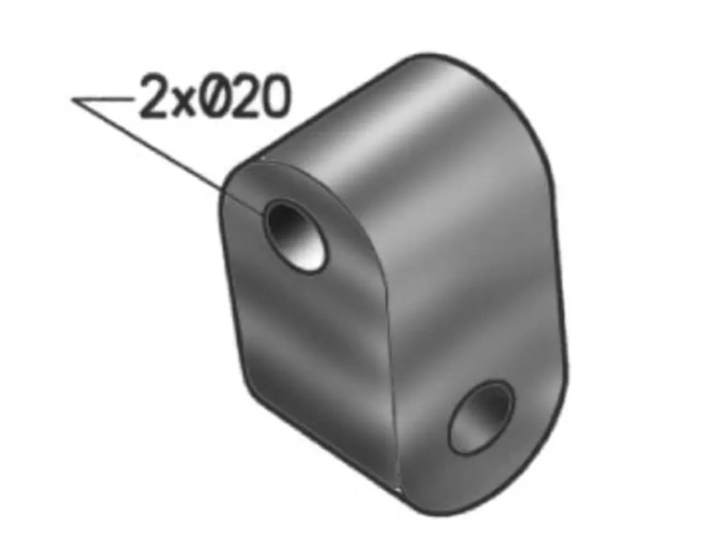 Supporto in gomma per ERF, L=100, W=60, H=60, Gomma - 24904