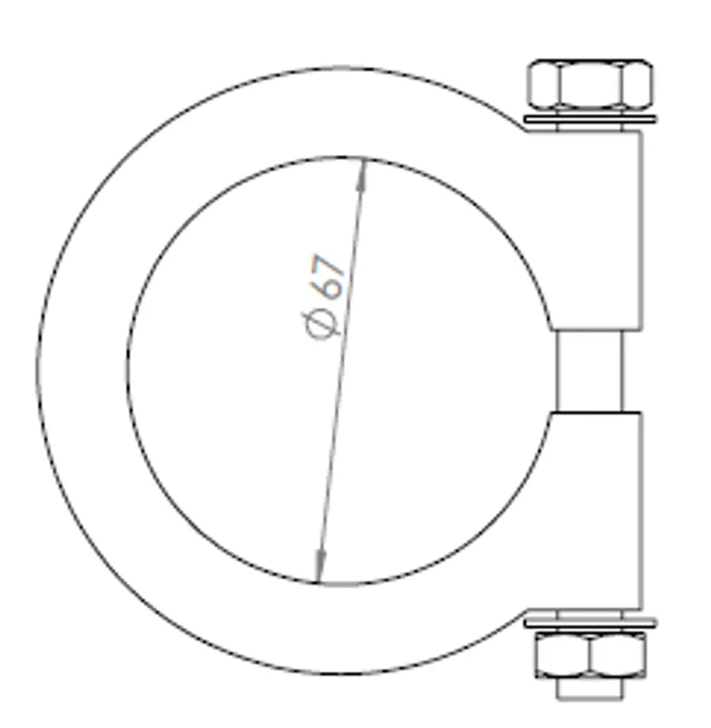 Fascetta per marca camion per Iveco, Ø=65-68 mm, ALU - 28811