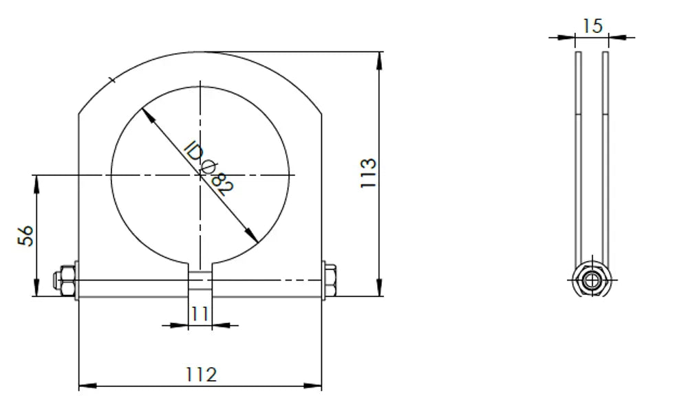Fascetta per marca camion per Iveco, Ø=80-83 mm, ALU - 28853
