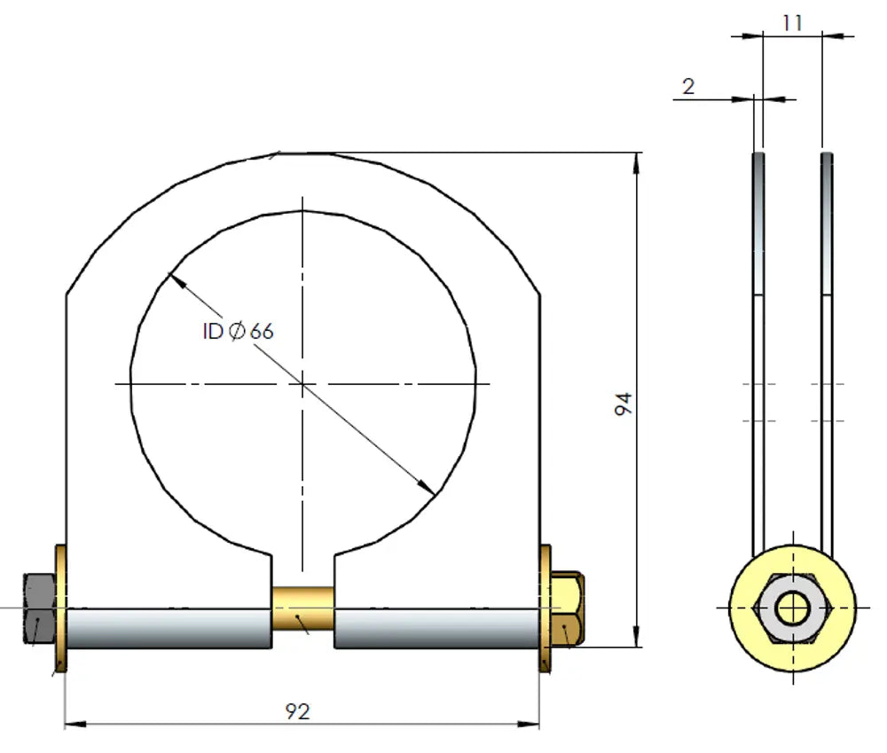 Fascetta per marca camion per Iveco, Ø=63-66 mm, ALU - 28881
