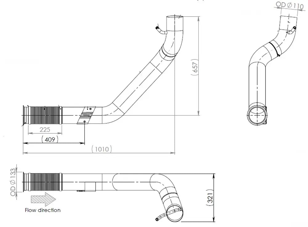 Tubo di scarico con flessibile, D2S+ per Iveco - 29244