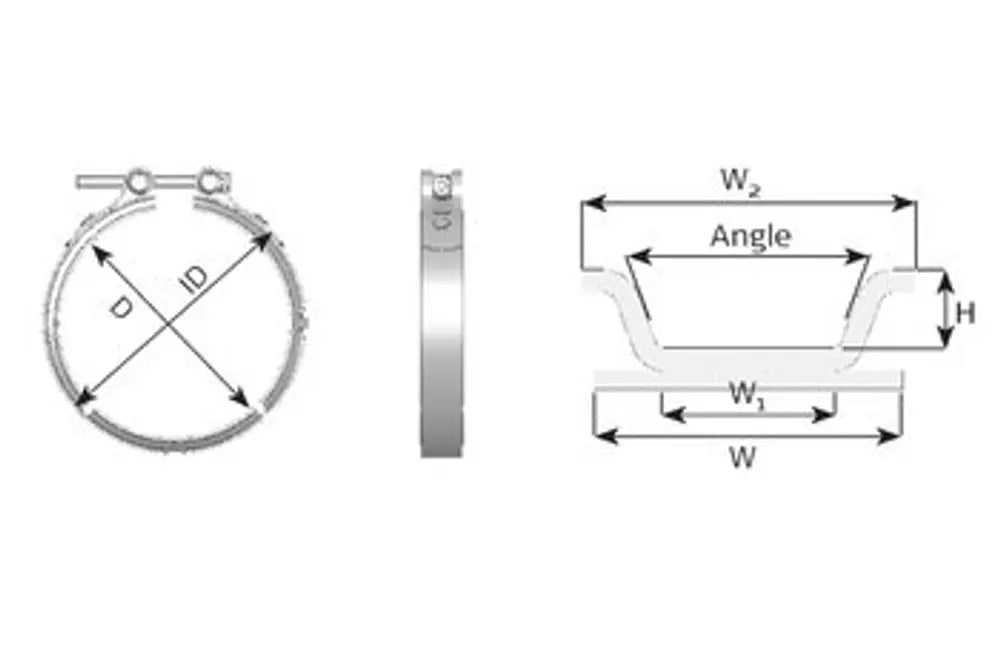 Fascetta a V Heavy Duty per Iveco, Ø=114.3 / L=20, ALU - 29806