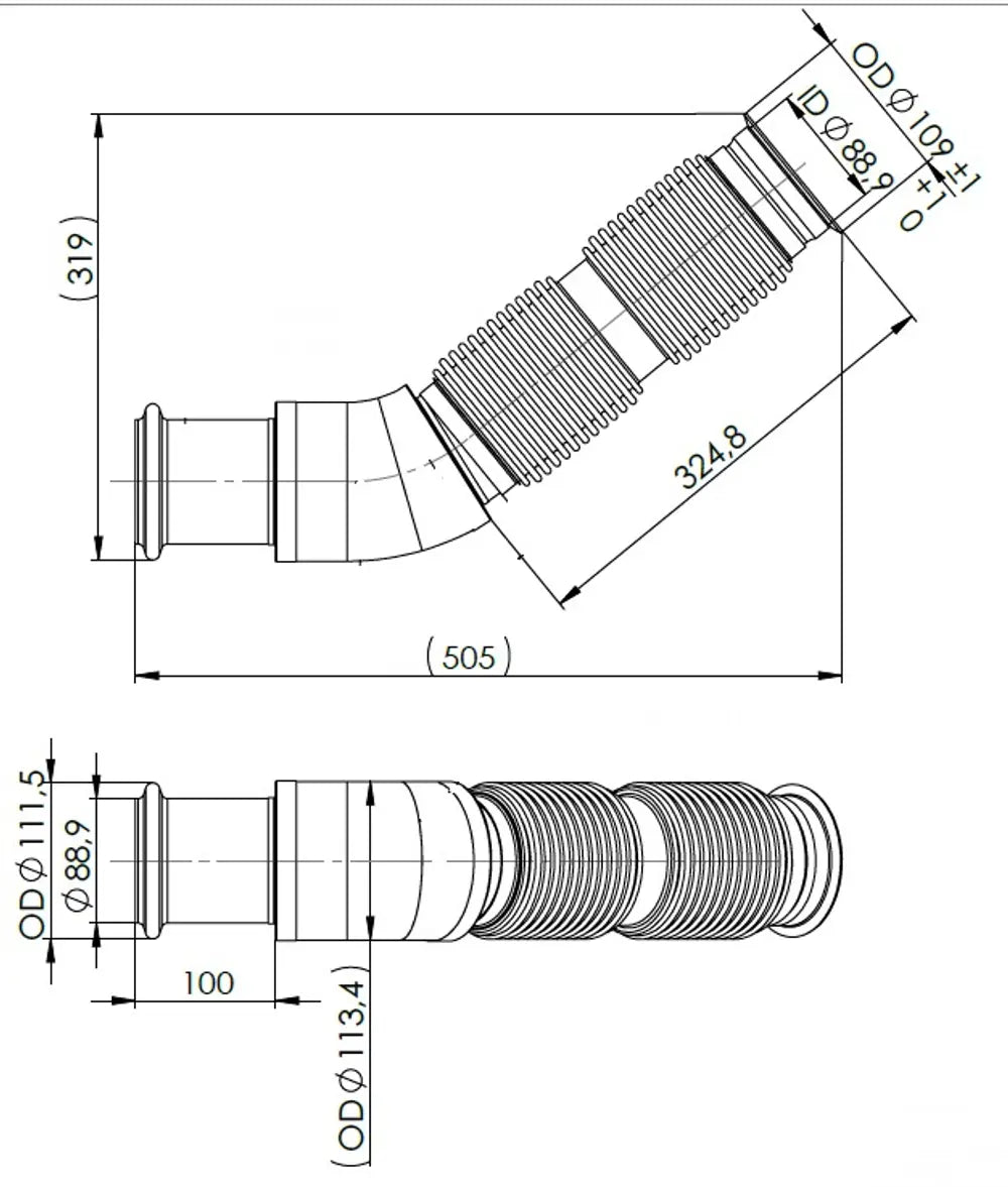 Exhuast Tubo con soffietto per DAF - 2AA003