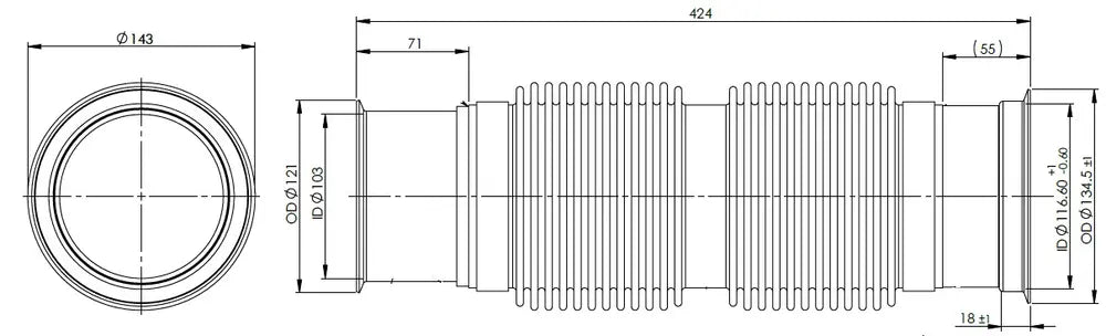 Soffietto di scarico per DAF - 2AA004