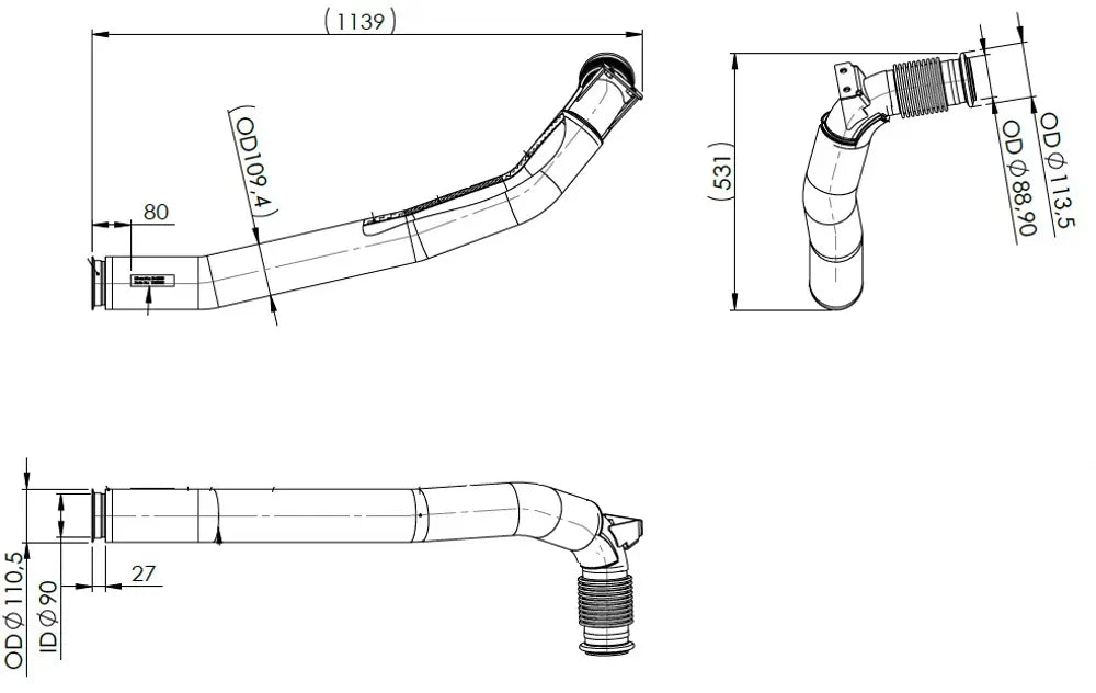 Insulated Exhuast Tubo con soffietto per DAF - 2AE000