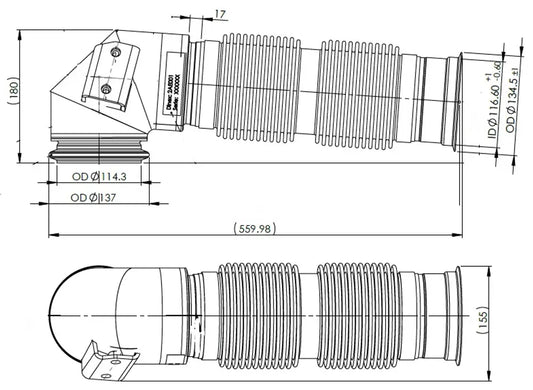 Exhust Tubo con soffietto per DAF - 2AE001