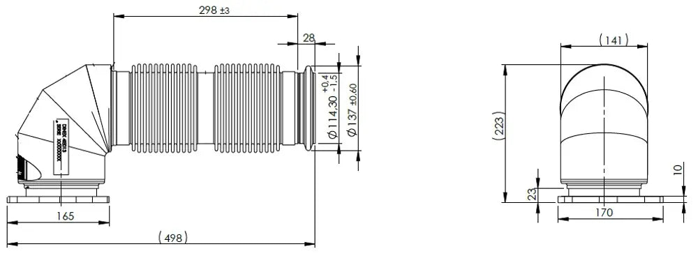 Insulated Exhuast Tubo con soffietto per DAF - 2AE005