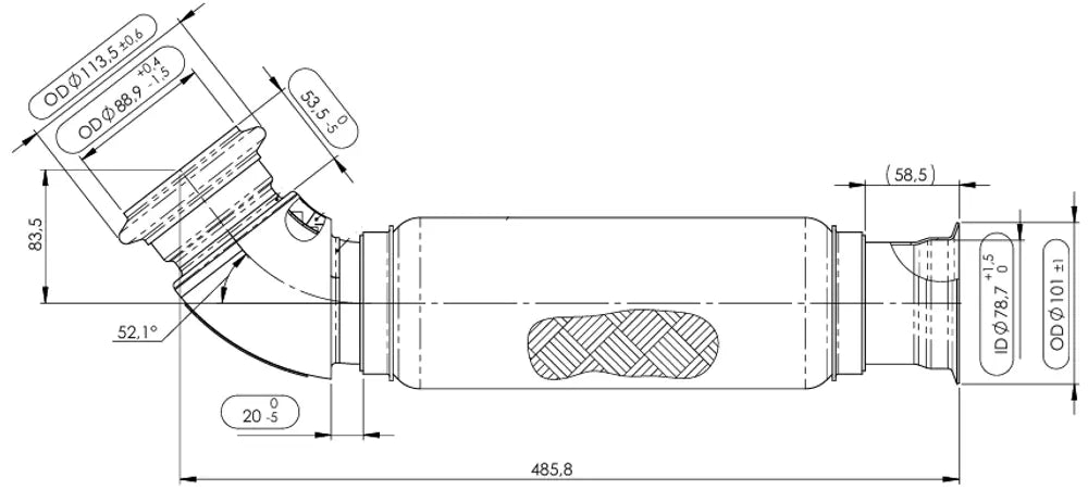 Tubo con soffietto per DAF - 2AE030