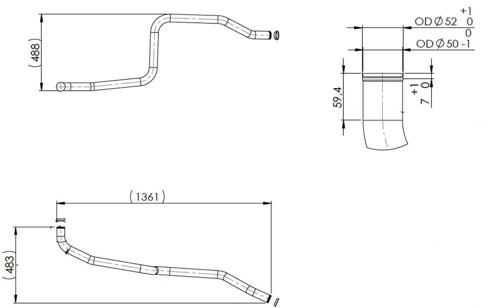 Tubo liquido di raffreddamento per DAF - 2AN002
