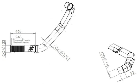 Tubo di scarico coibentato con flessibile, D2S+ per Iveco - 2KA000