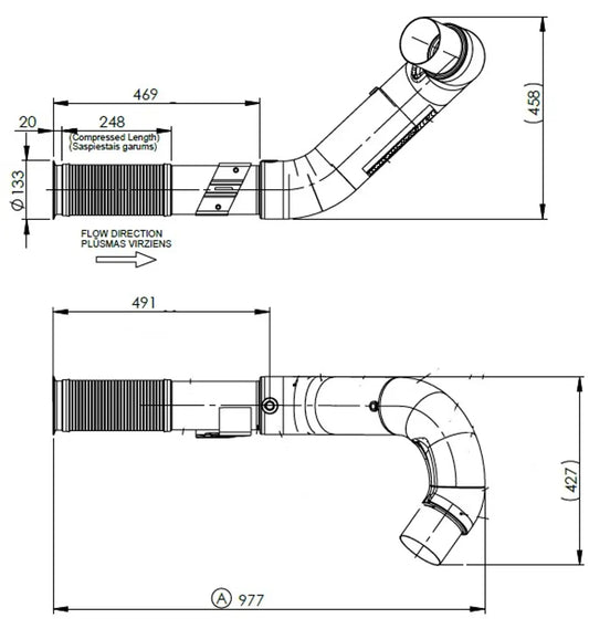 Tubo di scarico coibentato con flessibile, D2S+ per Iveco - 2KA001