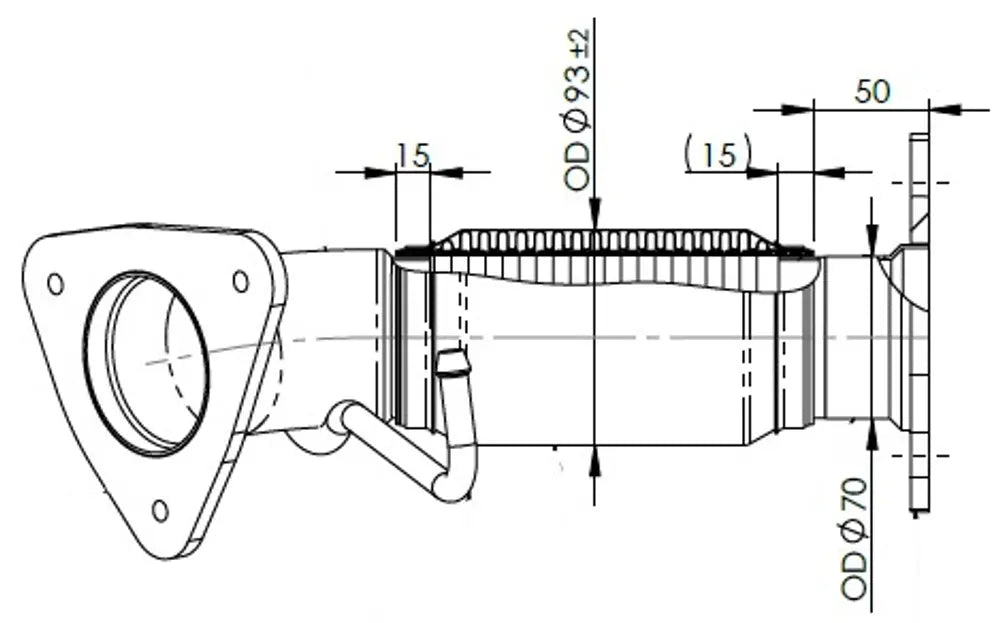 Tubo di scarico con soffietto per Iveco - 2KA059