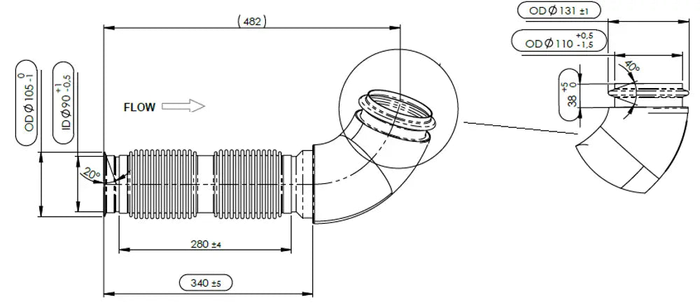 Tubo con soffietto per Iveco - 2KA071