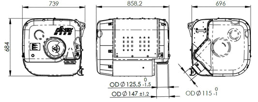 Corpo silenziatore per Iveco (senza DPF) (Trakker/Stralis) - 2KC044