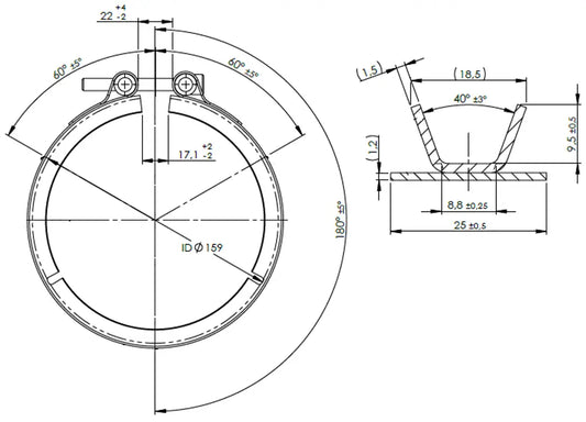 Fascetta a V per Ford - 2ML001