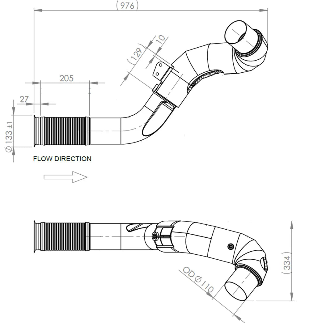 Tubo di scarico coibentato con flessibile, D2S+ per Iveco - 2KA003