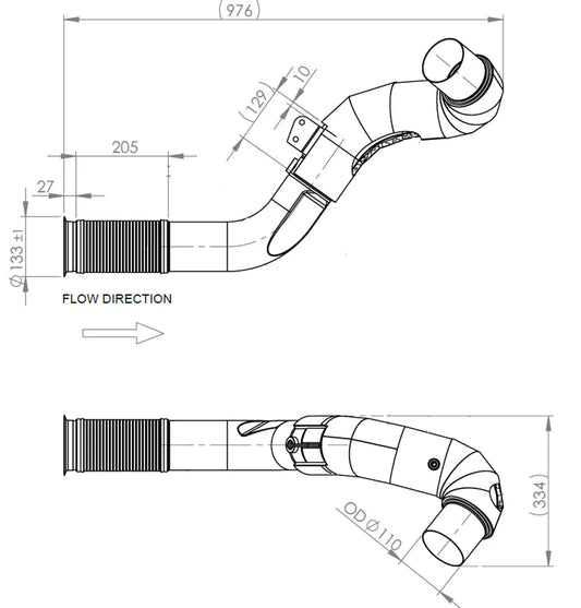 Tubo di scarico coibentato con flessibile, D2S+ per Iveco - 2KA003