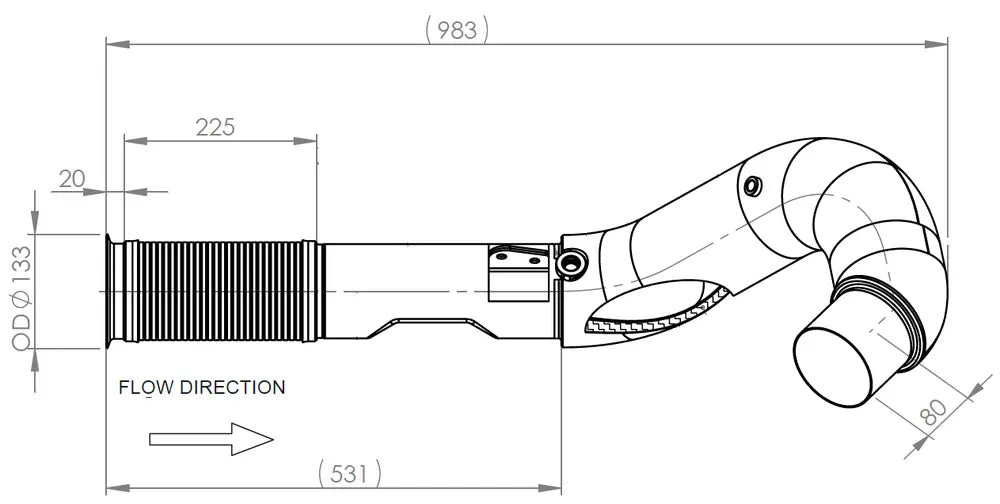 Tubo di scarico coibentato con flessibile, D2S+ per Iveco - 2KA006