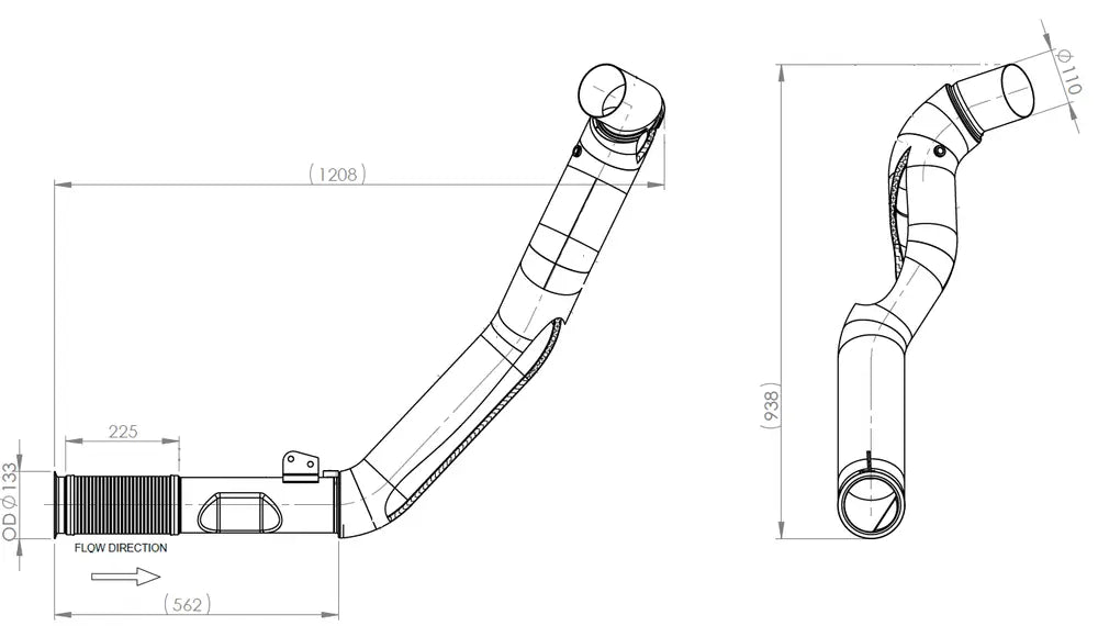 Tubo di scarico coibentato con flessibile, D2S+ per Iveco - 2KA007