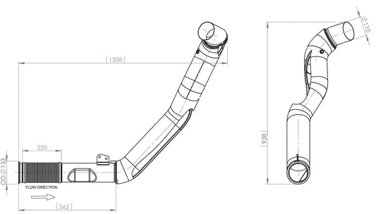 Tubo di scarico coibentato con flessibile, D2S+ per Iveco - 2KA007